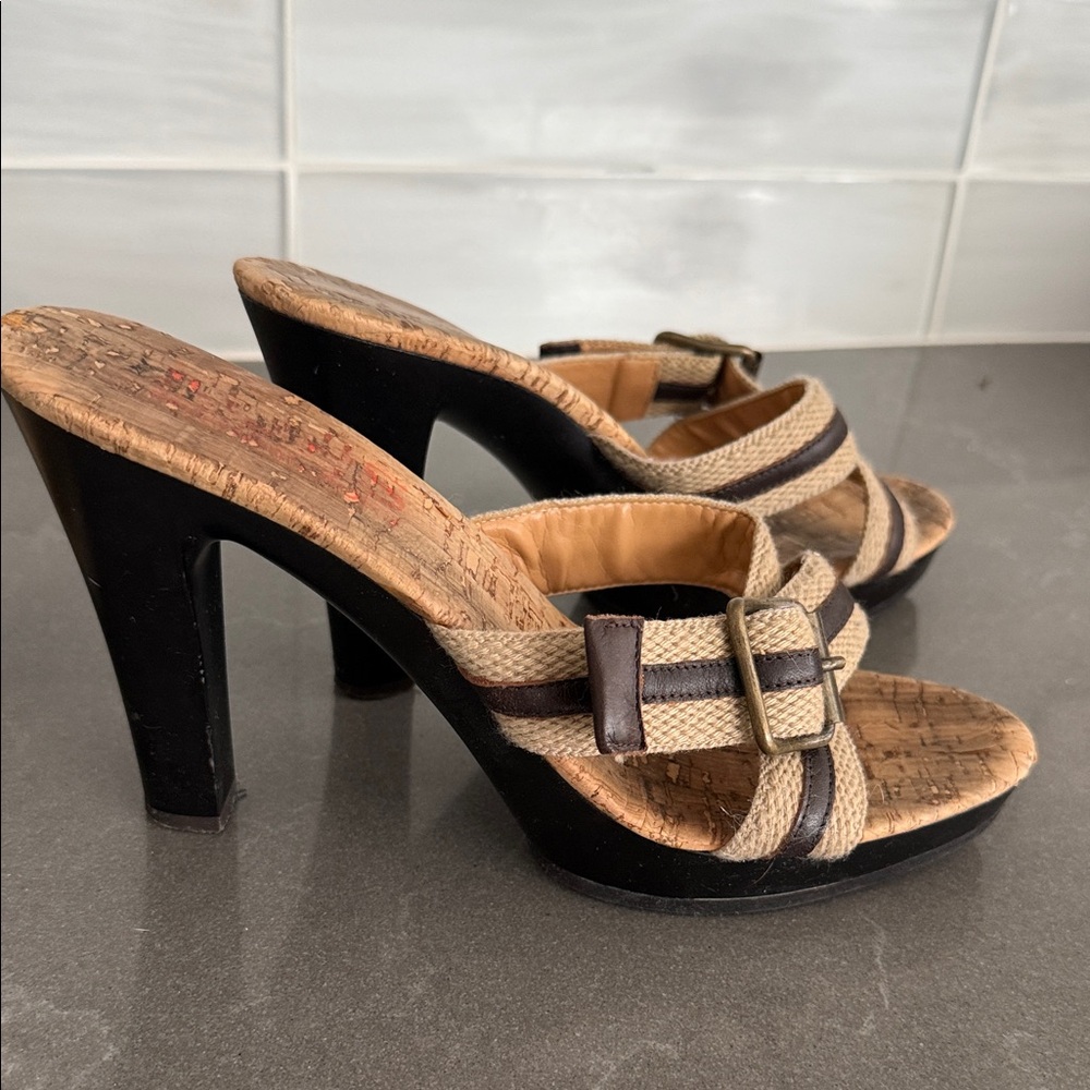 KORS Michael Kors Tan and Brown Heels